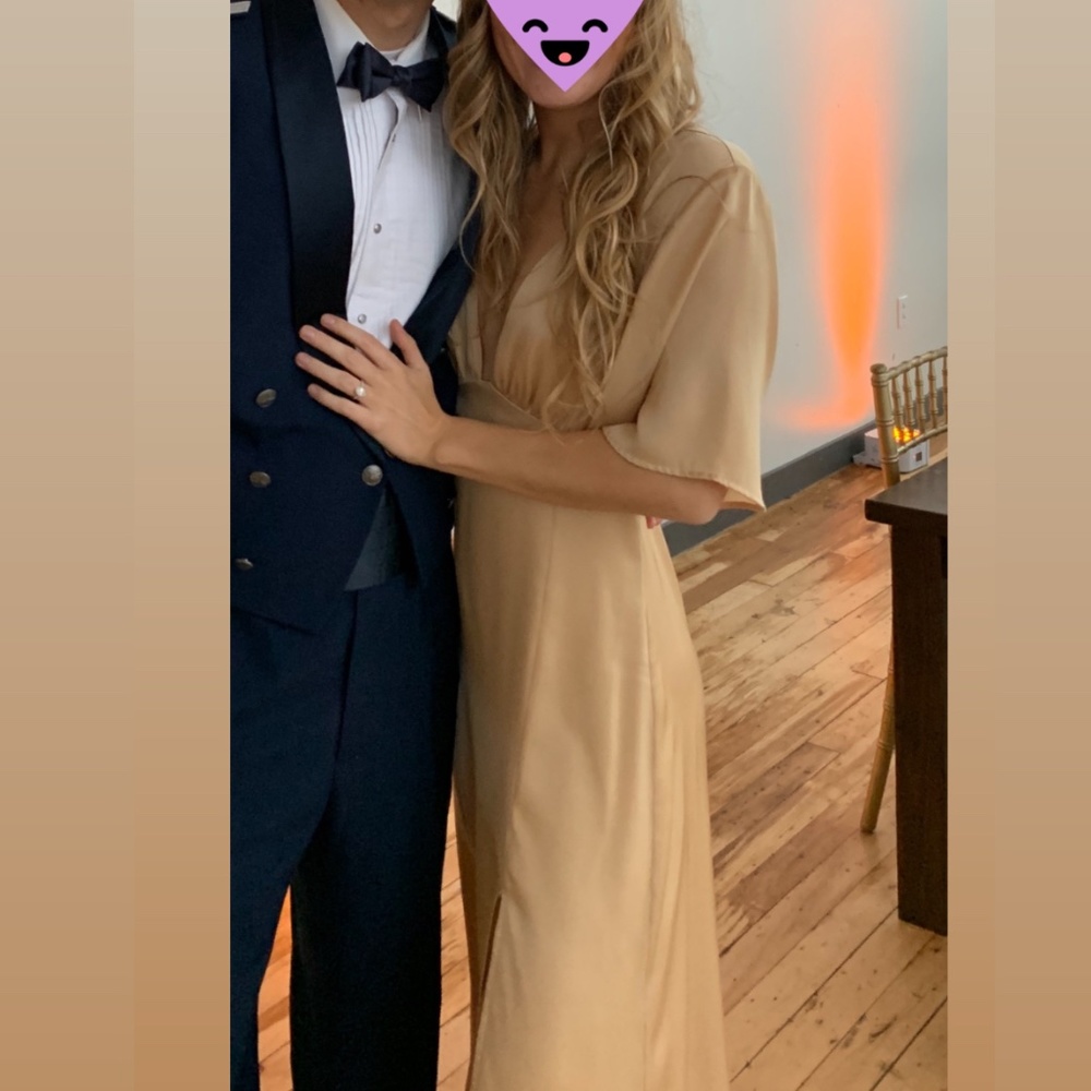 Champagne bridesmaid dress from TJD (revolve)